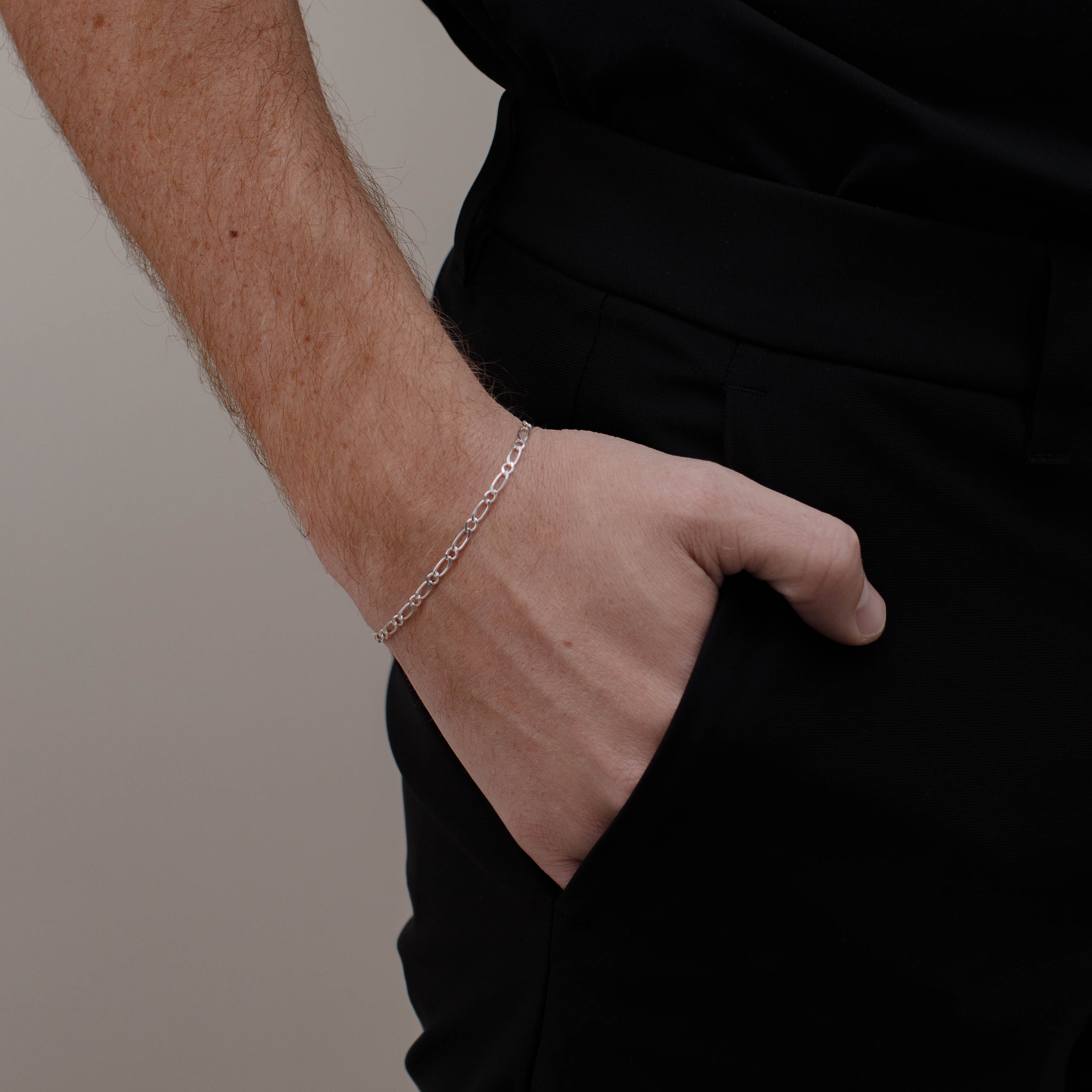 PULSO FIGARO 1X1 4MM PLATA .925