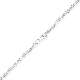 Detalle acabado en Plata .925 — Pulsera Monorriel Bolitas Trensada 2mm Plata .925. RG Joyeros.