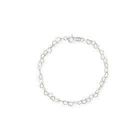 PULSERA CORAZONES 3MM PLATA .925