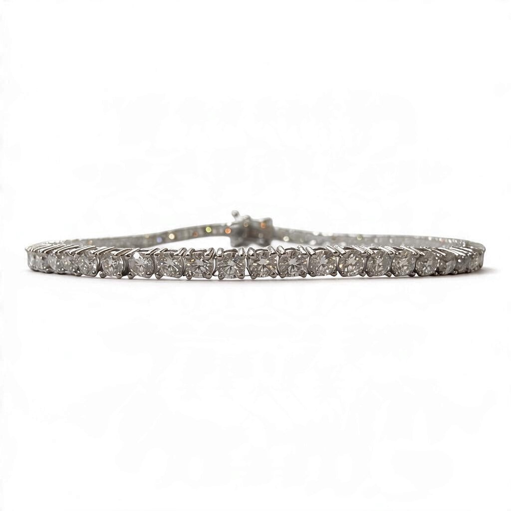 PULSO TENIS CON MOISSANITA 3MM PLATA .925 CON RODIO