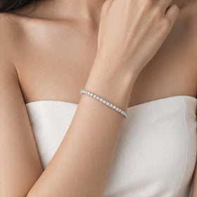 PULSO TENIS CON MOISSANITA 3MM PLATA .925 CON RODIO