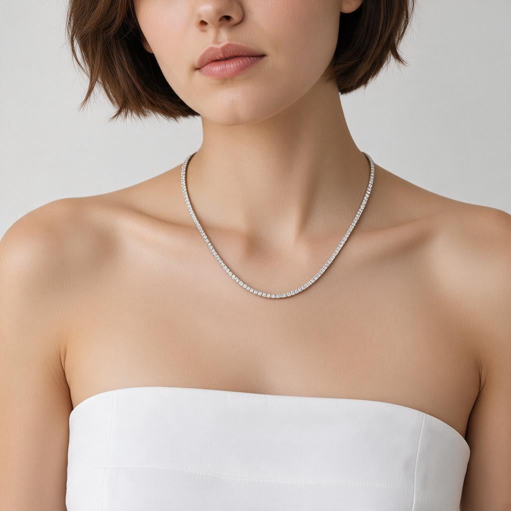 Collar Tenis 10.5ct Oro 14k